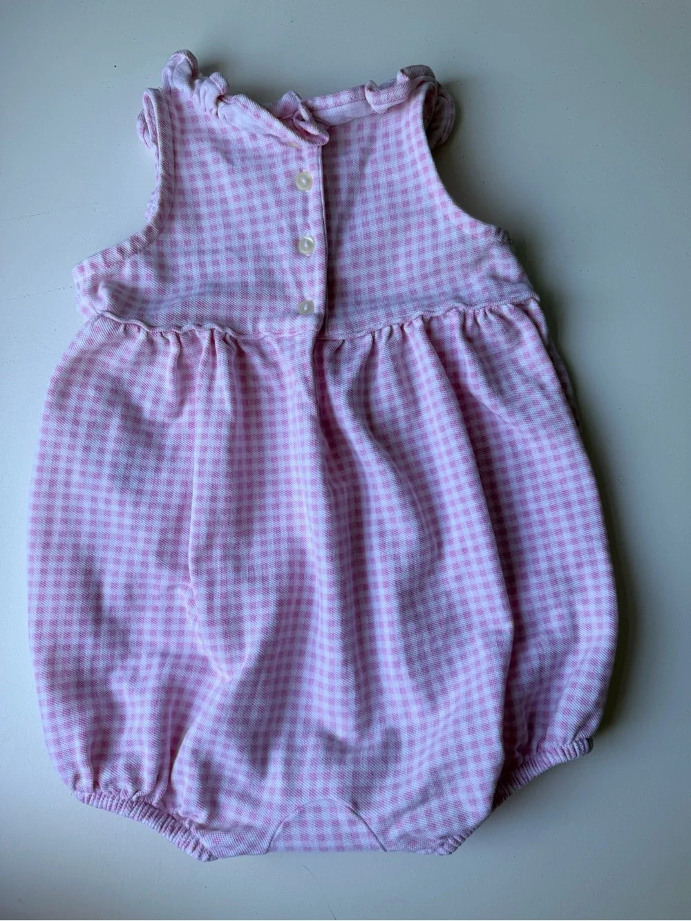 Pink Gingham Ralph Lauren baby girl bubble 9m